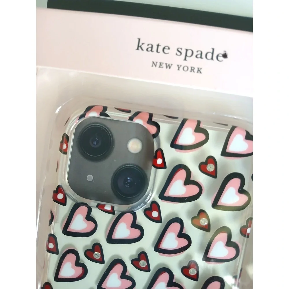 Kate Spade New York iPhone 14 Hearts & Rhinestone Cover